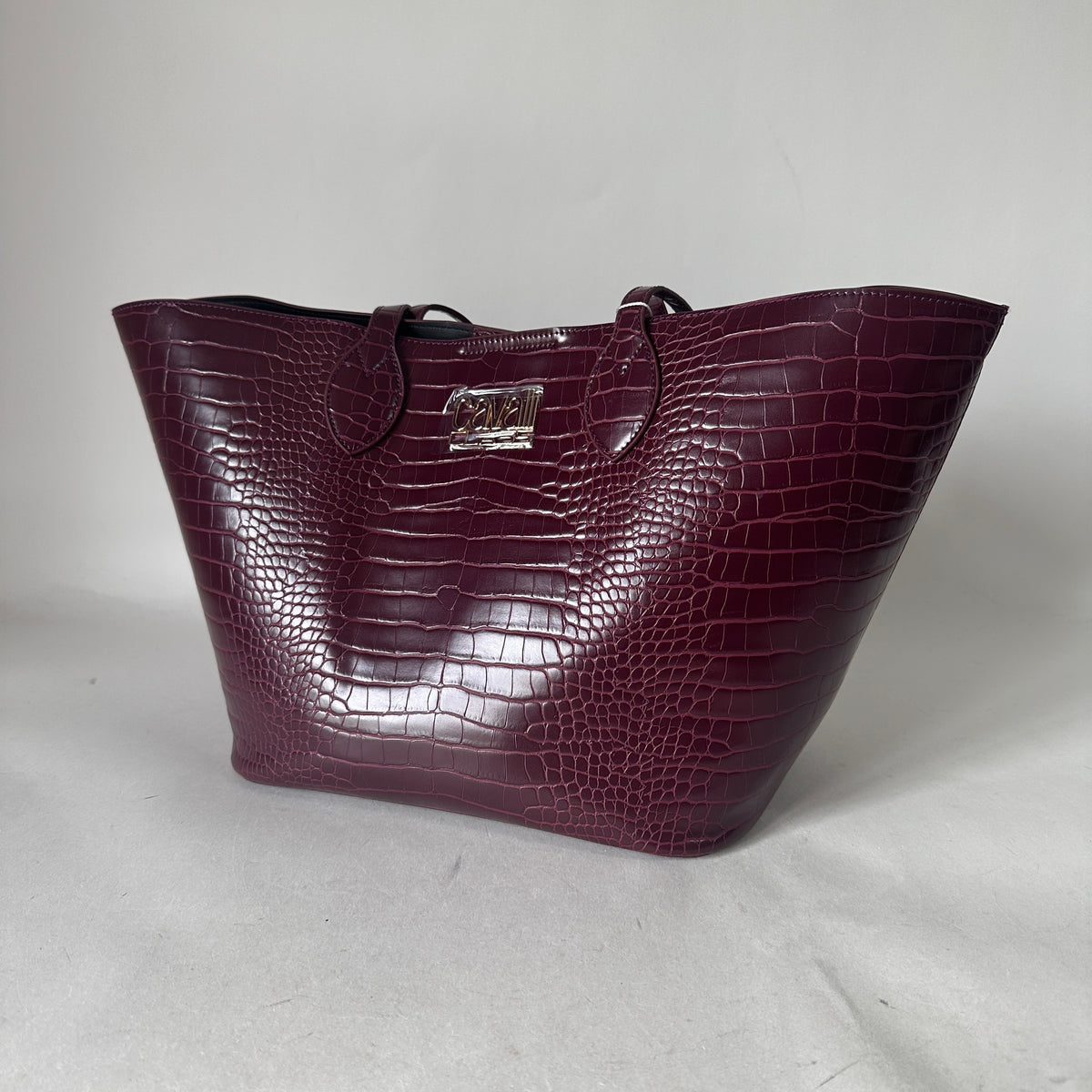 Cavalli Class - Croco-Embossed Shopper Bag - Rosewood