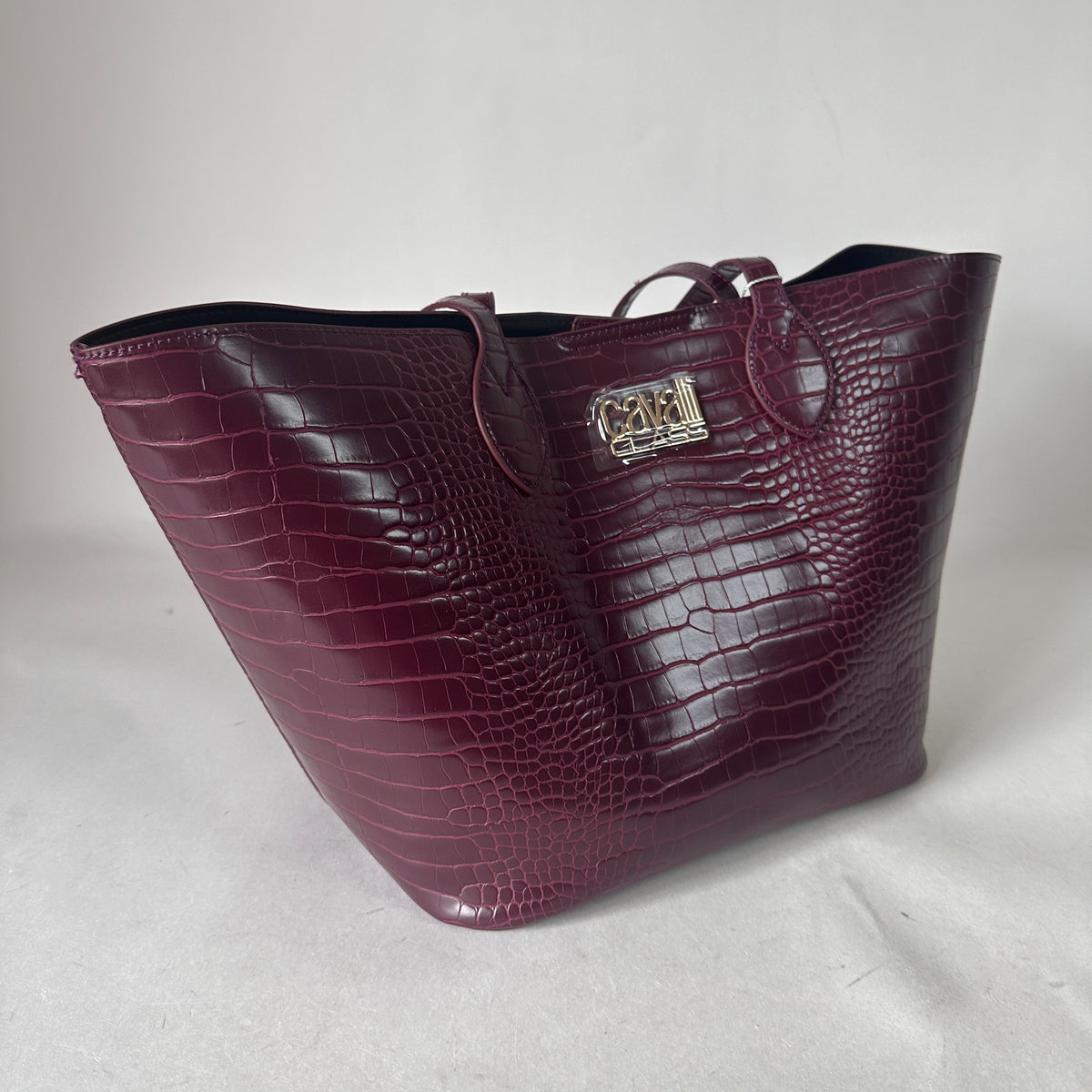 Cavalli Class - Croco-Embossed Shopper Bag - Rosewood