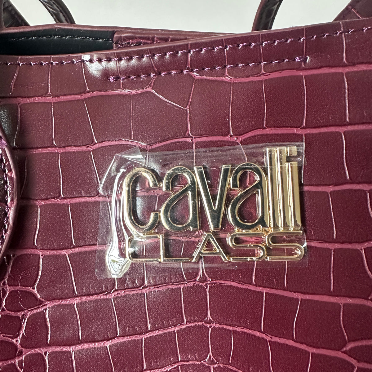 Cavalli Class - Croco-Embossed Shopper Bag - Rosewood