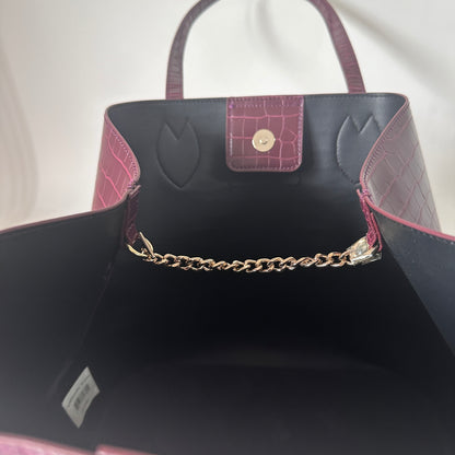 Cavalli Class - Croco-Embossed Shopper Bag - Rosewood