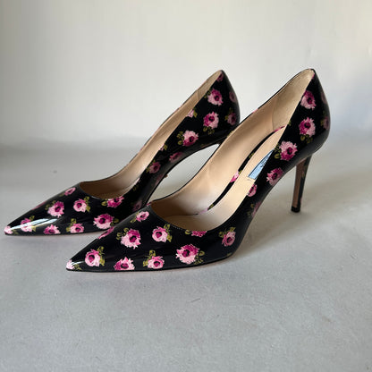 Rose Nero Pumps - Black Floral - EU 40
