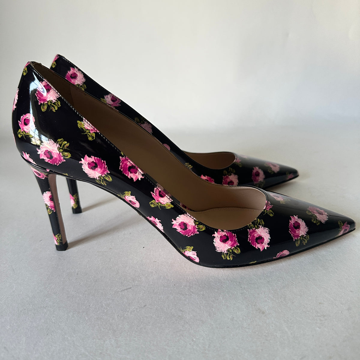 Rose Nero Pumps - Black Floral - EU 40