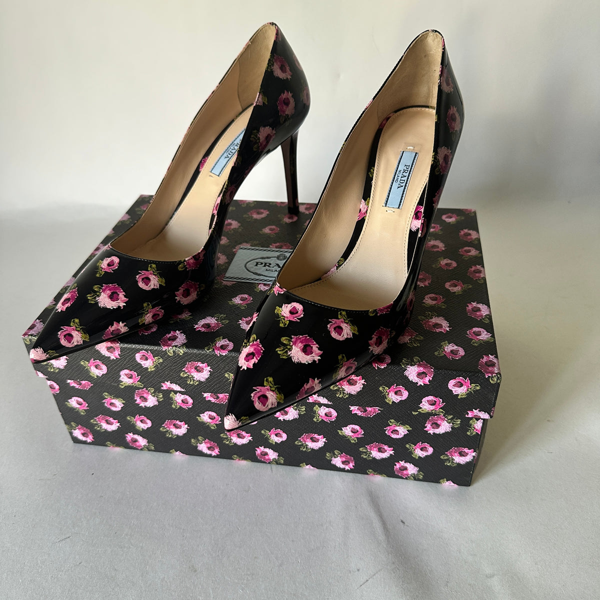 Rose Nero Pumps - Black Floral - EU 40