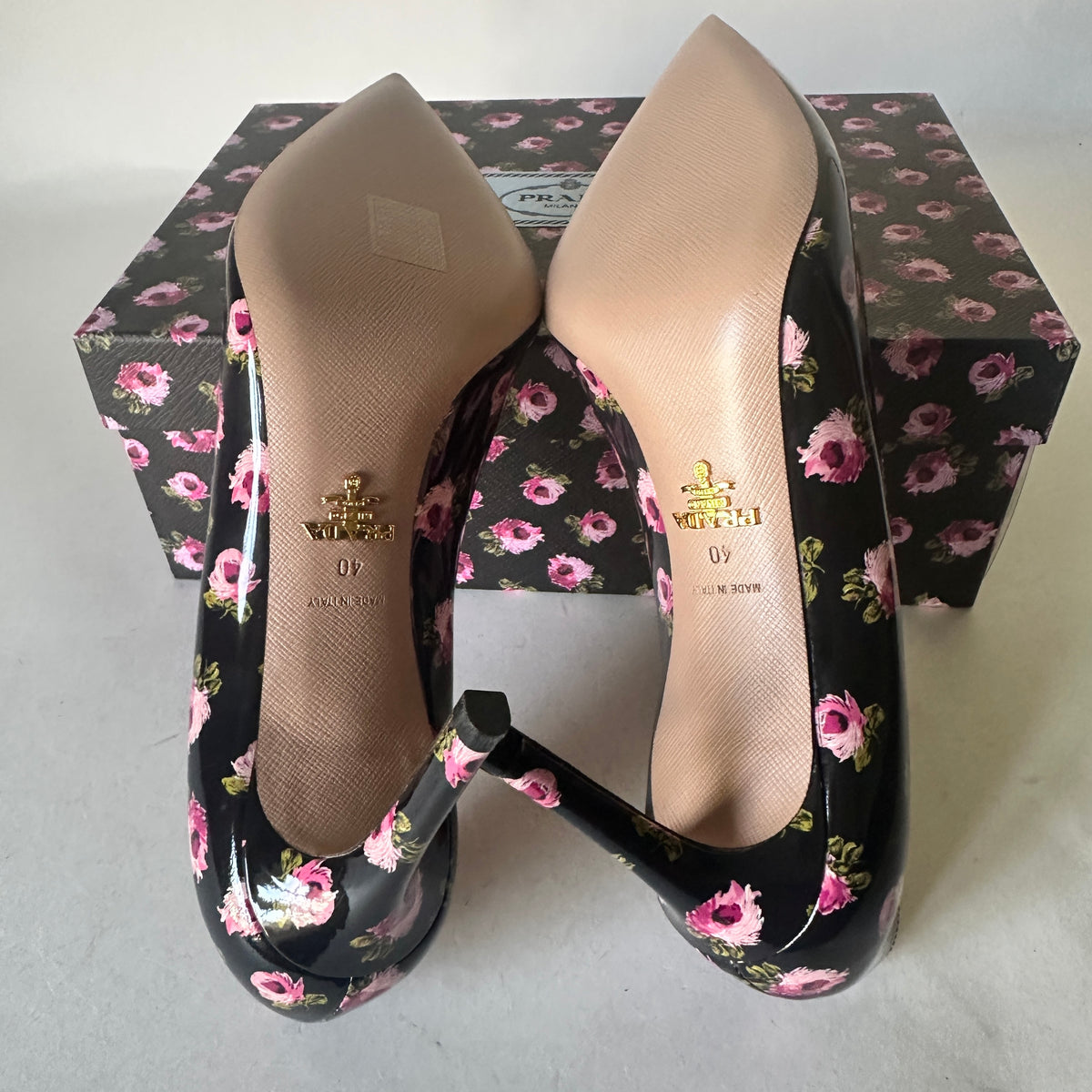 Rose Nero Pumps - Black Floral - EU 40
