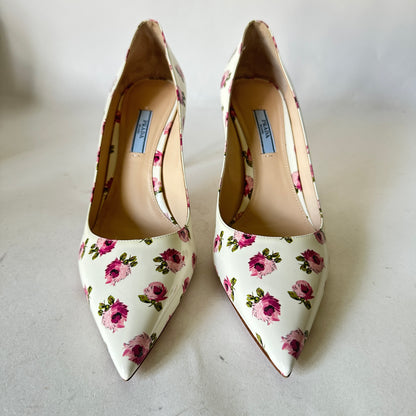 Rose Bianco Pumps - White Floral - EU 40