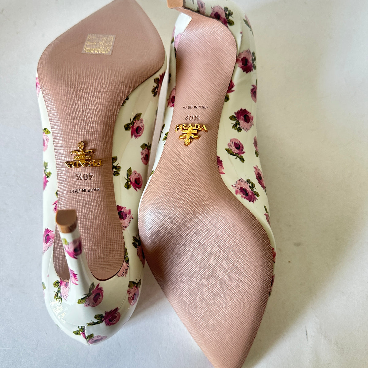 Rose Bianco Pumps - White Floral - EU 40