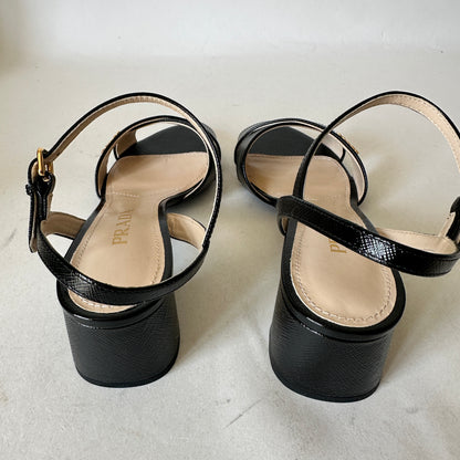 Ankle-Strap Sandals - Black - EU 39.5