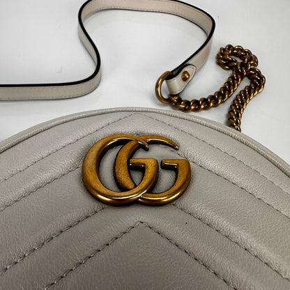 GG Marmont Round Crossbody Bag - Cream