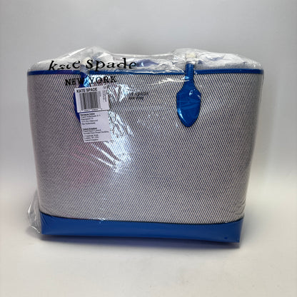 Bleecker Large Canvas Tote blue white
