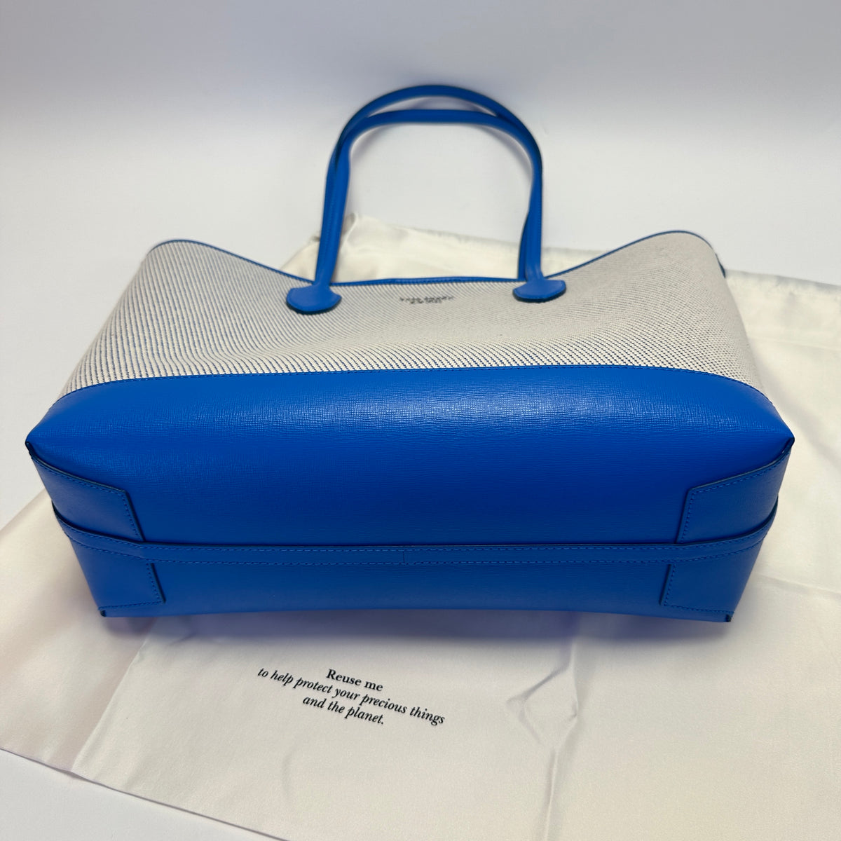 Bleecker Large Canvas Tote blue white