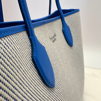 Bleecker Large Canvas Tote blue white