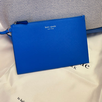 Bleecker Large Canvas Tote blue white