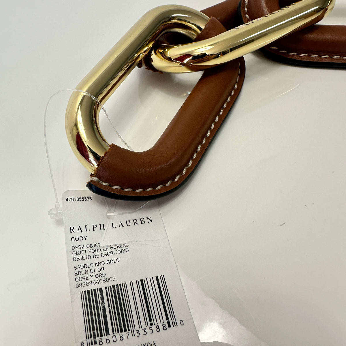 Cody Desk Object - Saddle - Gold