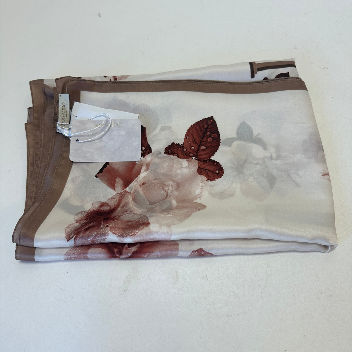 Floral Silk Scarf - Ivory