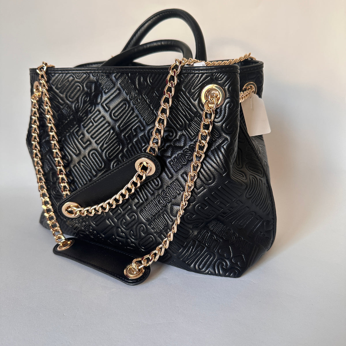 Love Moschino Embossed Logo Satchel - Black