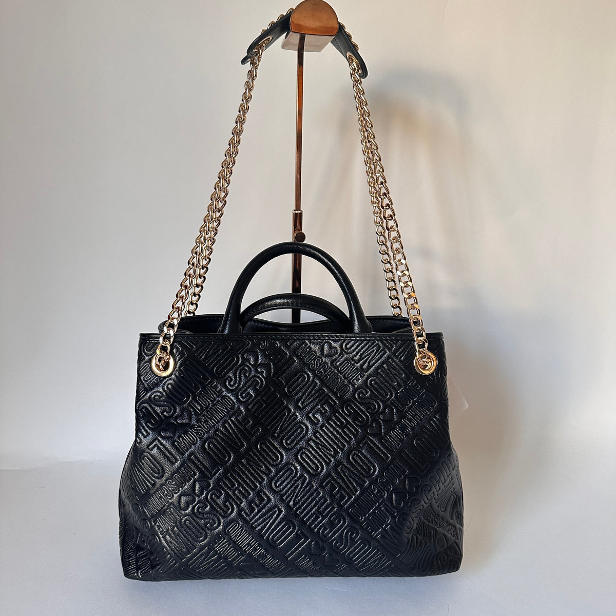 Love Moschino Embossed Logo Satchel - Black