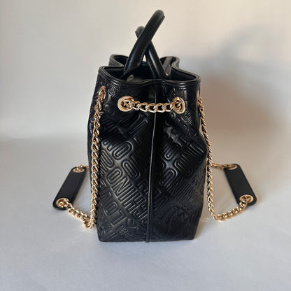 Love Moschino Embossed Logo Satchel - Black