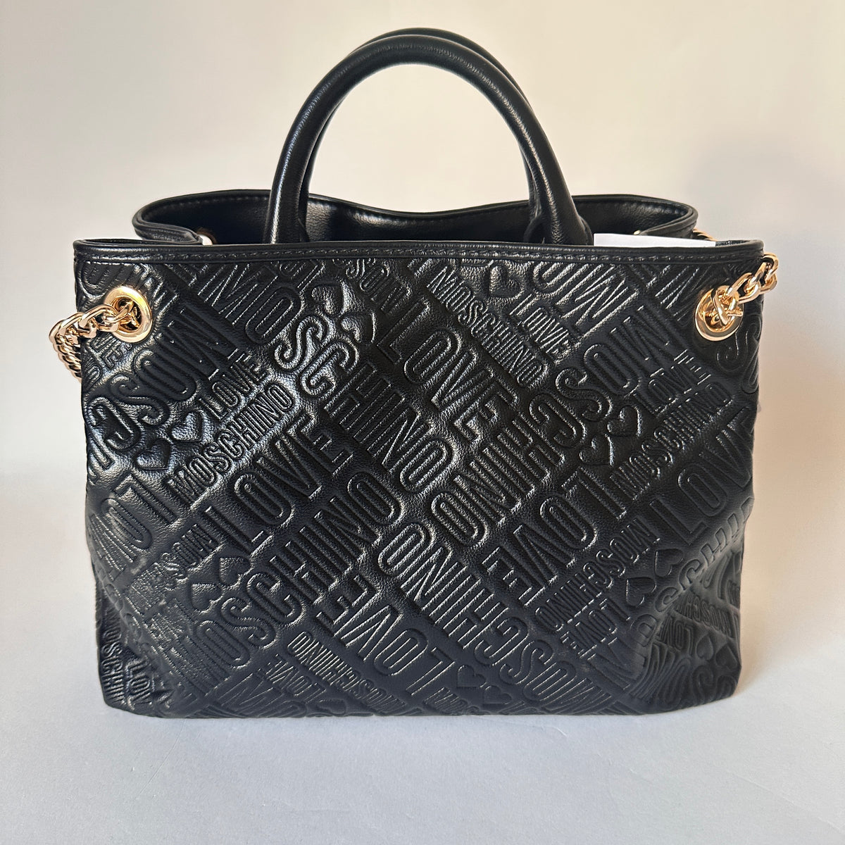 Love Moschino Embossed Logo Satchel - Black