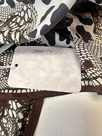 Silk Scarf - Leopard Print - Black/Light Pink