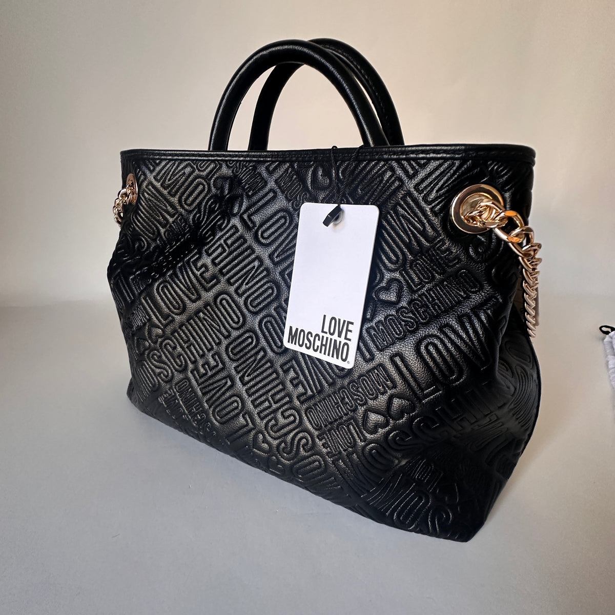Love Moschino Embossed Logo Satchel - Black