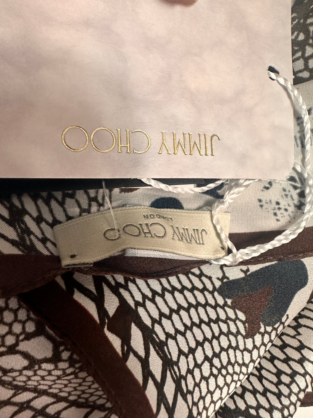 Silk Scarf - Leopard Print - Black/Light Pink