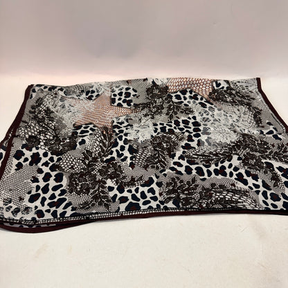 Silk Scarf - Leopard Print - Black/Light Pink