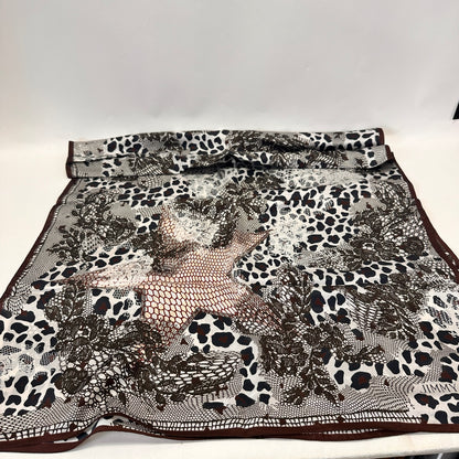 Silk Scarf - Leopard Print - Black/Light Pink