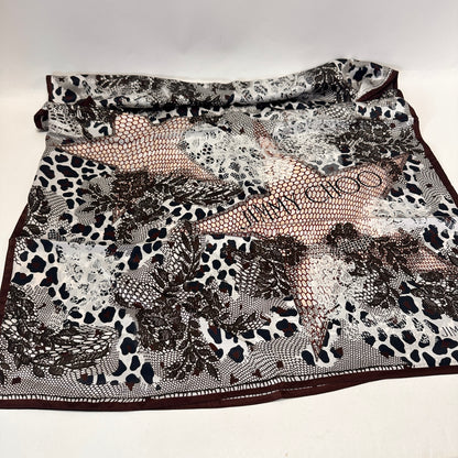 Silk Scarf - Leopard Print - Black/Light Pink