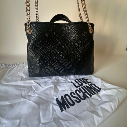 Love Moschino Embossed Logo Satchel - Black