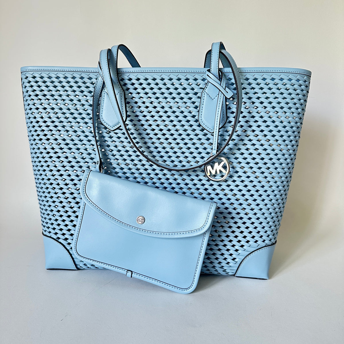 Eva Woven Large Tote - Light Sky