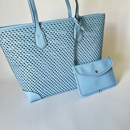 Eva Woven Large Tote - Light Sky