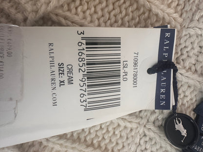 Cable-Knit Sweater - Tennis Rackets Beige - XL